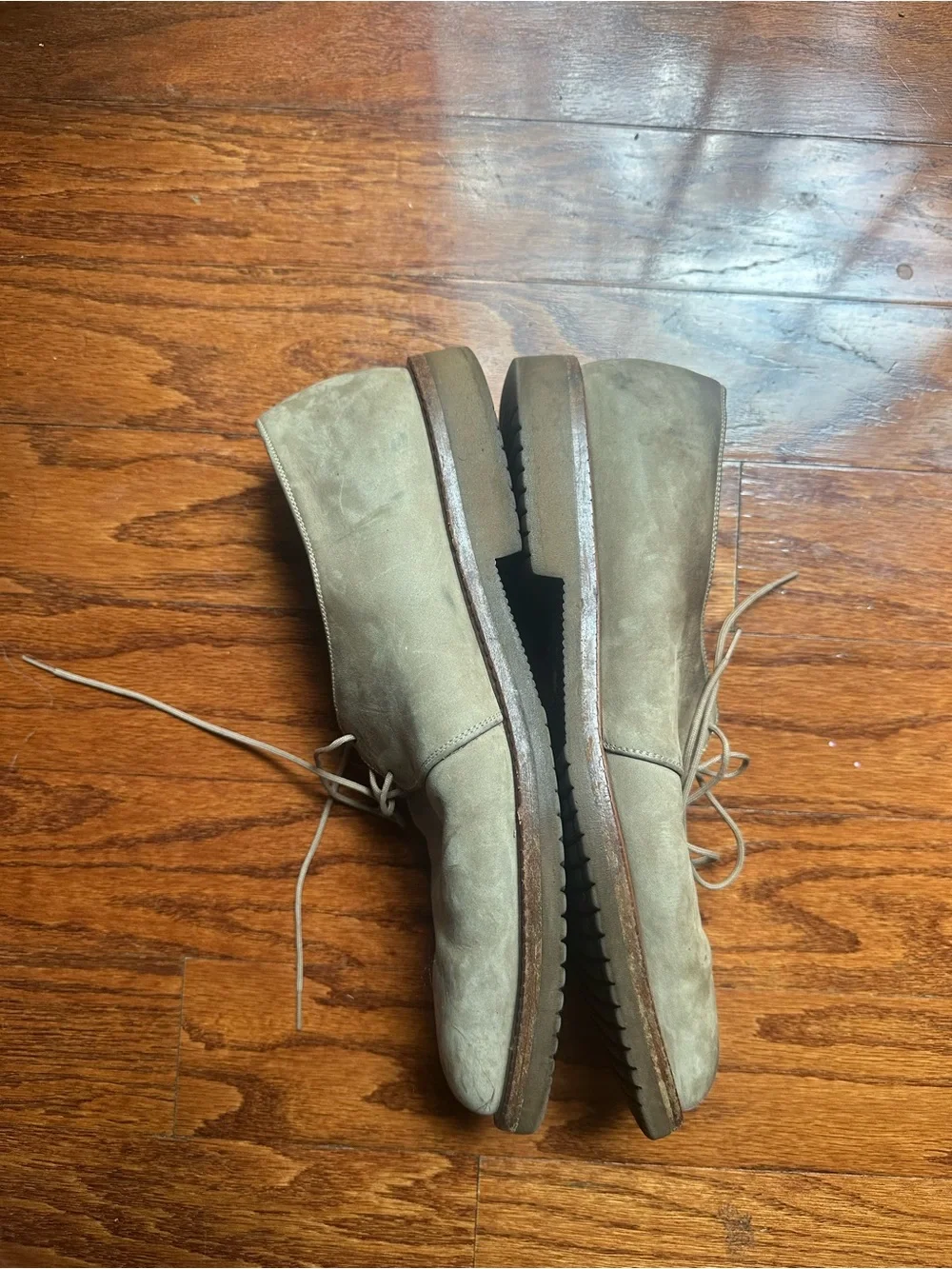 Ferragamo Suede Lace-Up Men's Dress Shoes in Olive